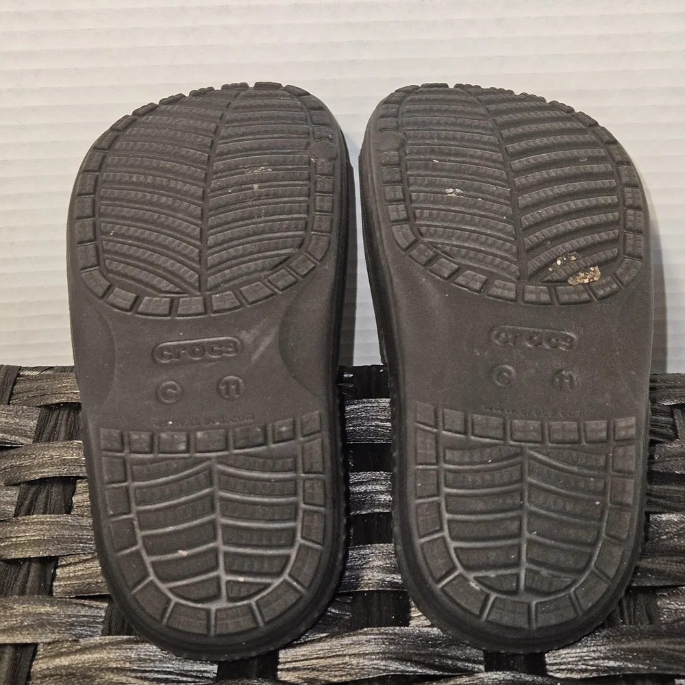 CROCS Kids Black Slide Sandals Size C11